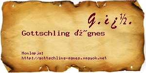 Gottschling Ágnes névjegykártya